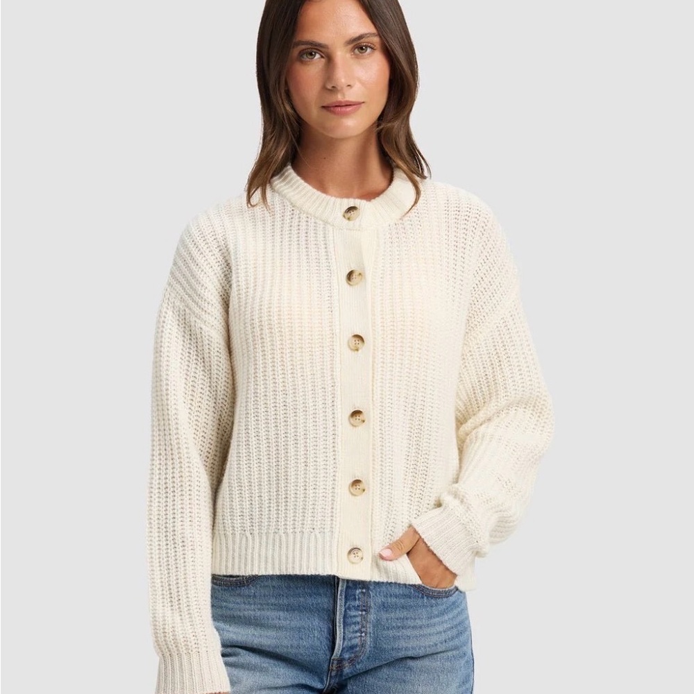 Elegant Ivory Button-Up Cardigan